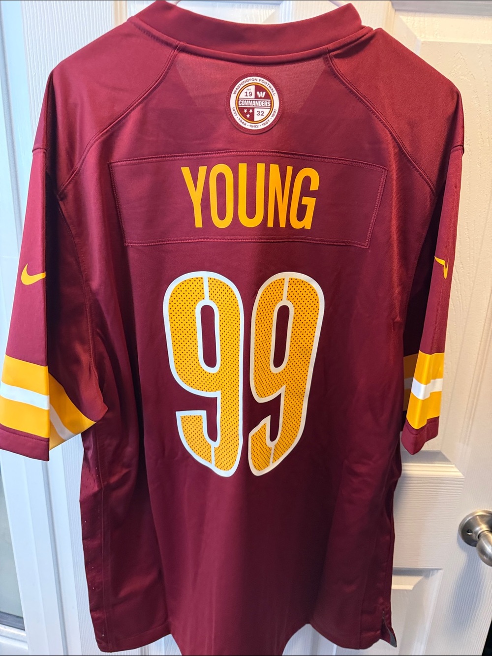 NFL Washington Commanders Burgundy & Gold #99 Jersey - Picture 3 of 6